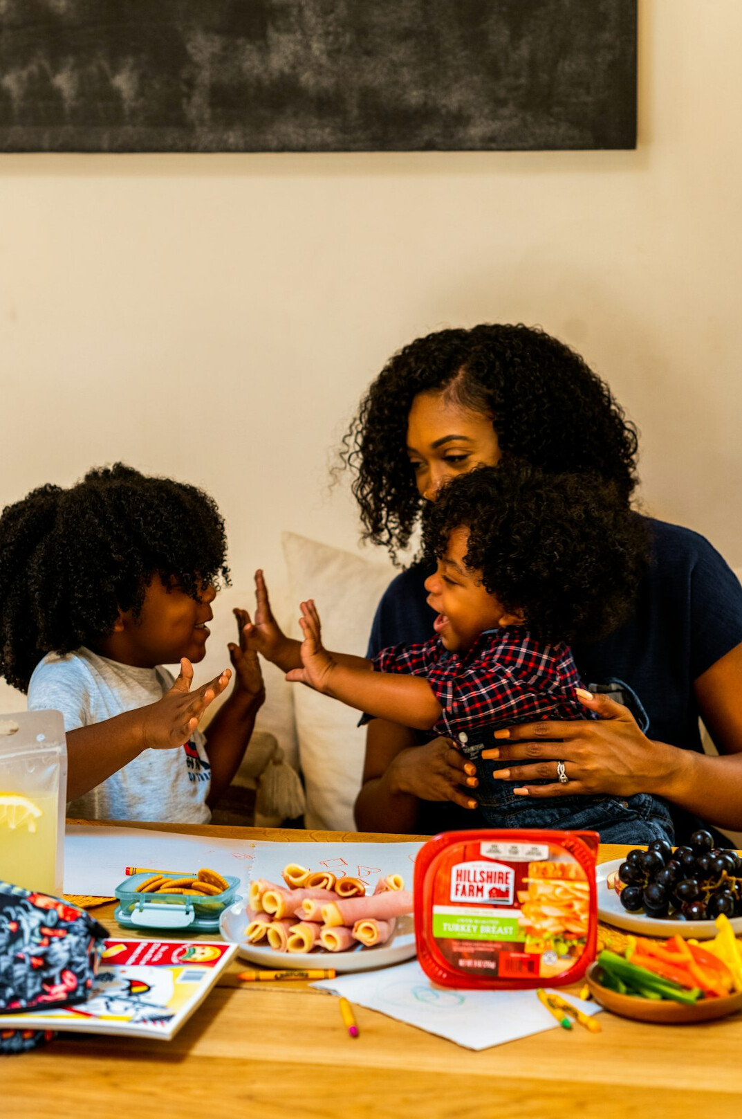 family doing crafts together
